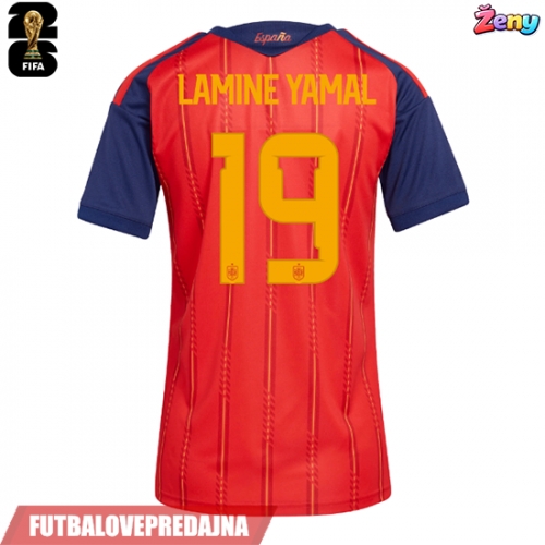 Lacne Ženy Futbalové dres Španielsko Lamine Yamal #19 MS 2026 Krátky Rukáv - Domáci